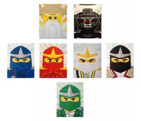 Ninjago Ninjas, Sensei Wu and Lord Garmadon 8x10' canvas panel wall art
