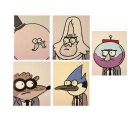 5 Regular Show Characters Self-Portrait 8x10' canvas panels wall art